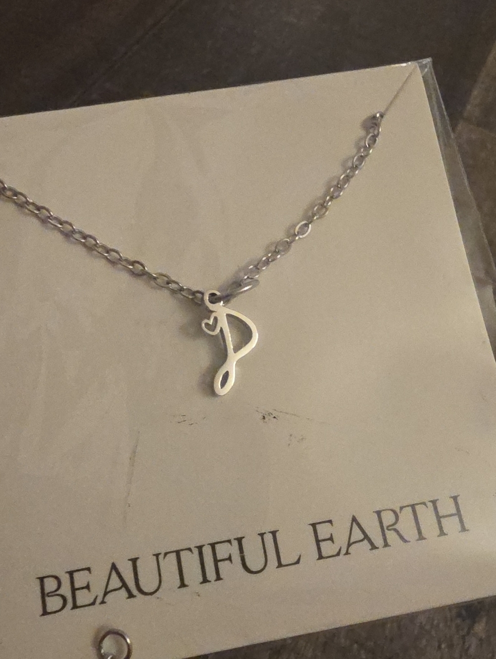 Silver Letter P Heart Necklace - Beautiful Earth